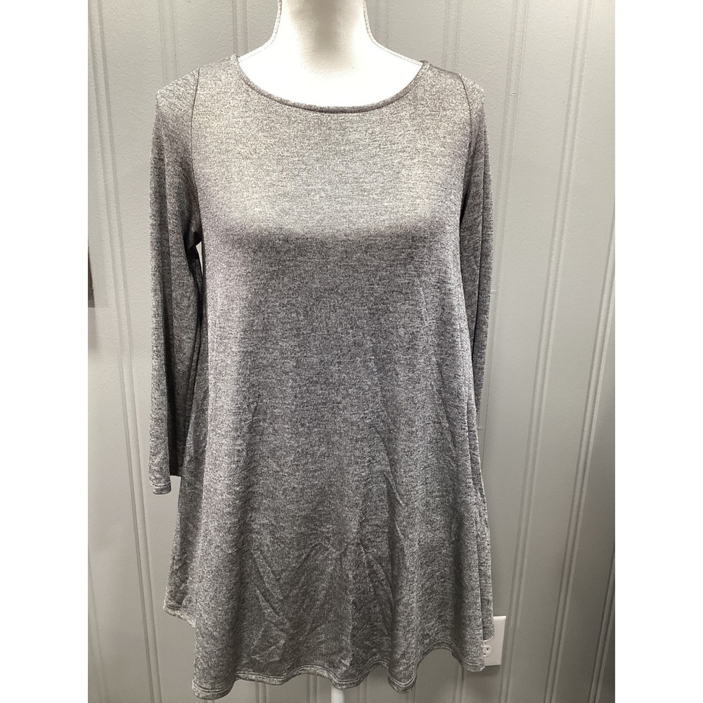 Emerald USA Womens Gray Long Sleeve Tunic Top Size S